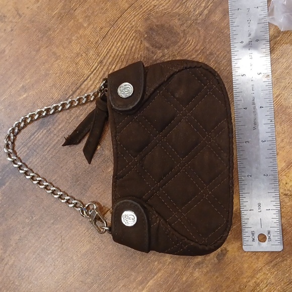 Vera Bradley Colette mini Quilted Microfiber Coin Purse Chain Metal Strap - Picture 7 of 9